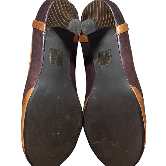 JEFFREY CAMPBELL DISTRESSED LEATHER COLOR BLOCK MARYJANE SIZE 10 - Picture 3 of 4